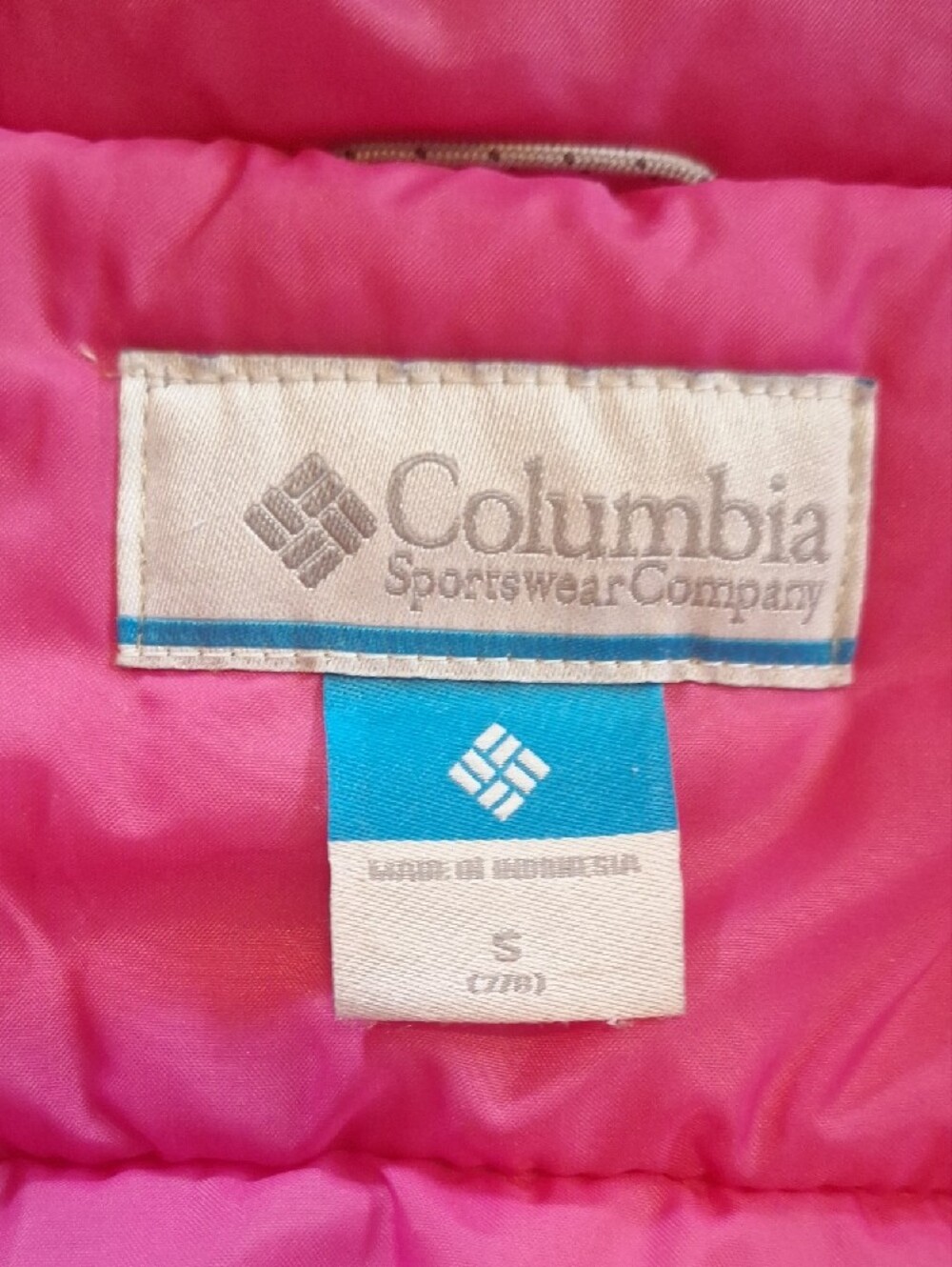 Columbia Girls' Pink and Navy Patterned Hooded Jacket - Picture 3 of 5